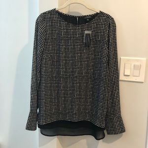 NWT The Limited Layered Black & White Blouse